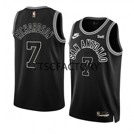 Muške NBA Dres San Antonio Spurs Josh Richardson 7 Nike 2022-23 Classic Edition Crno Swingman